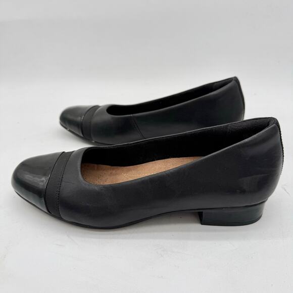 Clarks Women's Juliet Monte Black Leather Slip On Loafers Flats Women's 7 - Picture 5 of 8